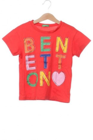 Dziecięcy T-shirt United Colors Of Benetton, Rozmiar 5-6y/ 116-122 cm, Kolor Pomarańczowy, Cena 23,99 zł