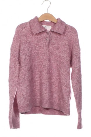 Детски пуловер H&M, Размер 6-7y/ 122-128 см, Цвят Розов, Цена 17,00 лв.