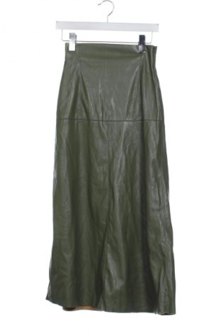 Fustă de piele Zara, Mărime XS, Culoare Verde, Preț 88,99 Lei