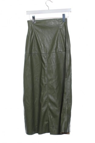 Fustă de piele Zara, Mărime XS, Culoare Verde, Preț 88,99 Lei
