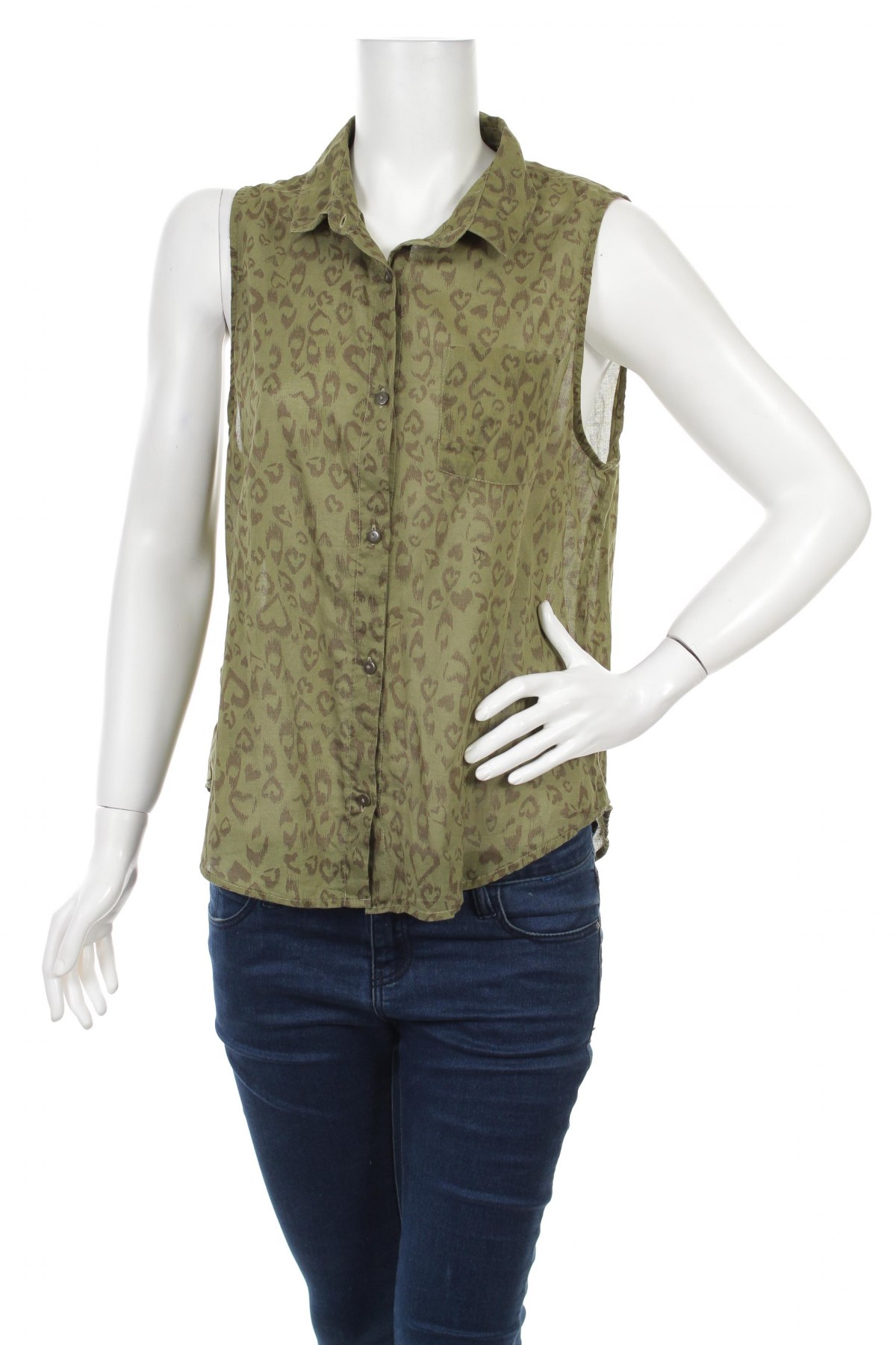 Γυναικείο πουκάμισο H&M Divided, Μέγεθος L, Χρώμα Πράσινο, Τιμή 11,34 €