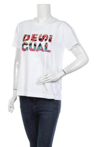Дамска тениска Desigual, Размер M, Цвят Бял, Памук, Цена 57,67 лв.