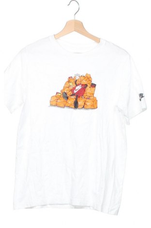 Kinder T-Shirt Nike, Größe 15-18y/ 170-176 cm, Farbe Weiß, Baumwolle, Preis 21,44 €