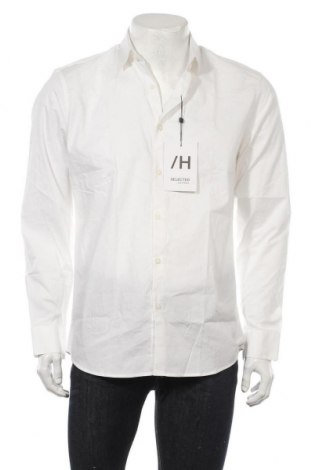 Мъжка риза Selected Homme, Размер L, Цвят Бял, 97% памук, 3% еластан, Цена 35,60 лв.