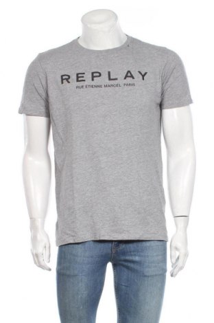 Мъжка тениска Replay, Размер L, Цвят Сив, 85% памук, 15% вискоза, Цена 35,70 лв.