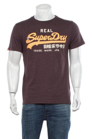 Herren T-Shirt Superdry, Größe L, Farbe Lila, 65% Baumwolle, 35% Polyester, Preis 21,92 €