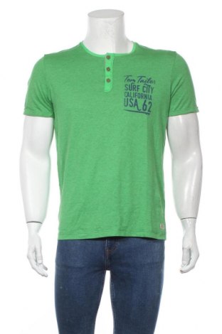 Мъжка тениска Tom Tailor, Размер M, Цвят Зелен, 95% памук, 5% еластан, Цена 10,14 лв.