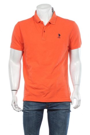 Мъжка тениска U.S. Polo Assn., Размер XL, Цвят Оранжев, Памук, Цена 34,00 лв.