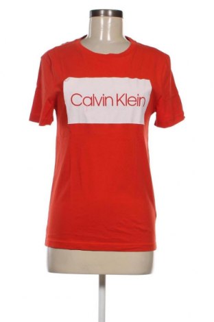 Дамска тениска Calvin Klein, Размер XS, Цвят Оранжев, Цена 29,00 лв.
