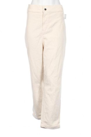 Γυναικείο κοτλέ παντελόνι Kiabi, Μέγεθος 4XL, Χρώμα Εκρού, Τιμή 34,02 €
