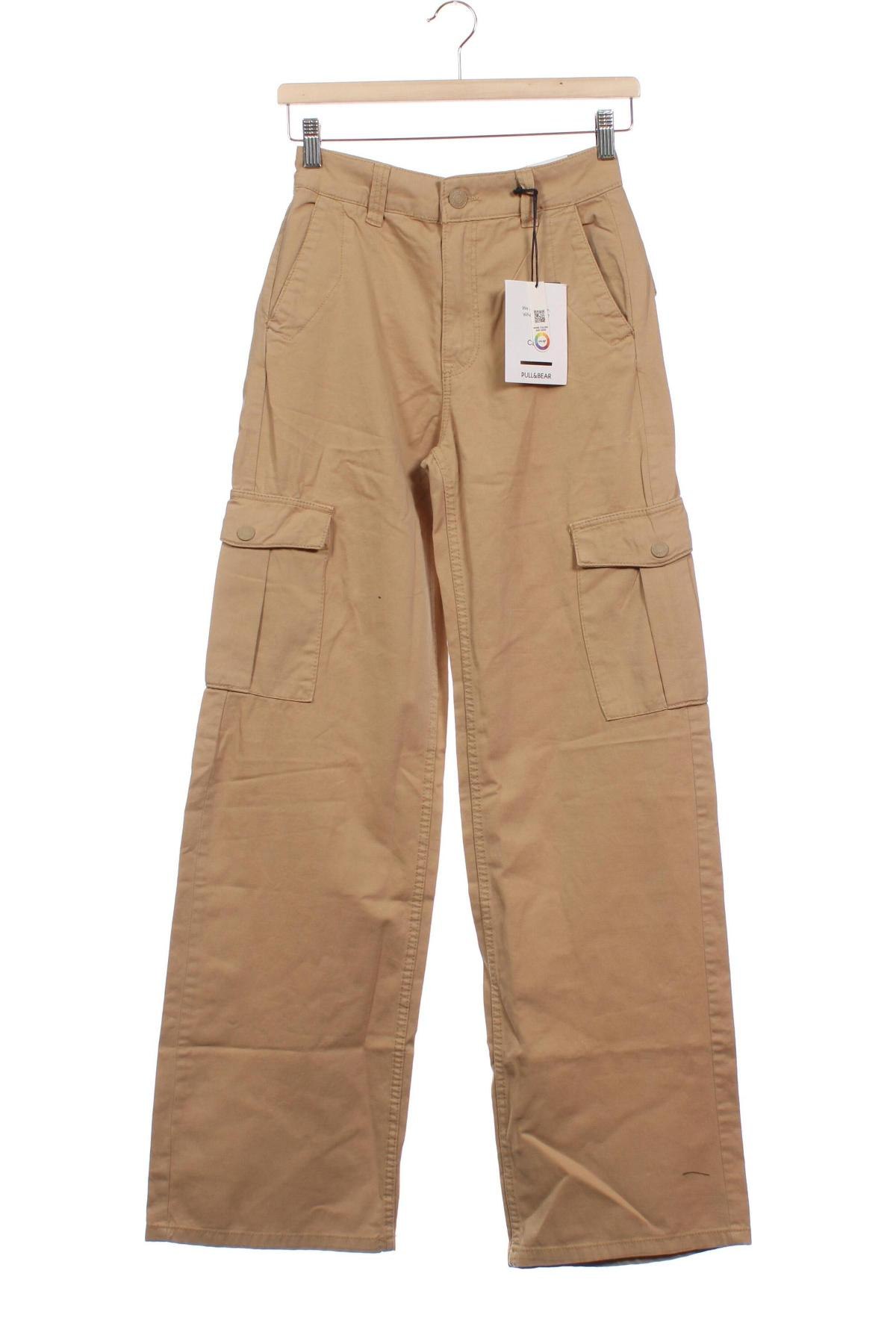 Γυναικείο παντελόνι Pull&Bear, Μέγεθος XS, Χρώμα  Μπέζ, Τιμή 28,35 €