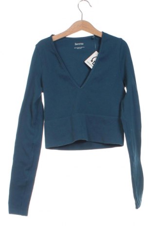 Γυναικεία μπλούζα Bershka, Μέγεθος XS, Χρώμα Μπλέ, Τιμή 4,67 €