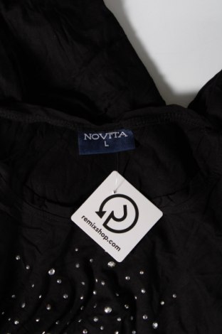 Γυναικεία μπλούζα NOVITA, Μέγεθος L, Χρώμα Μαύρο, Τιμή 6,96 €