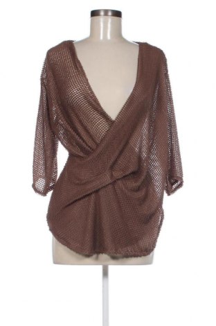 Дамска блуза Zara, Размер L, Цвят Кафяв, Цена 12,96 лв.