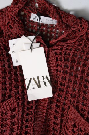 Дамска жилетка Zara, Размер L, Цвят Червен, Цена 67,52 лв.