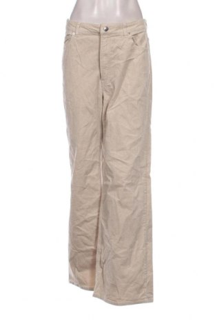 Pantaloni de velvet de femei H&M Divided, Mărime L, Culoare Bej, Preț 38,16 Lei