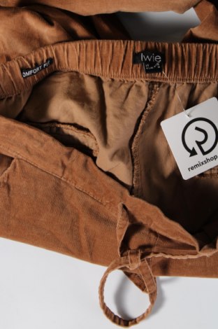 Pantaloni de velvet de femei Iwie, Mărime M, Culoare Maro, Preț 26,71 Lei