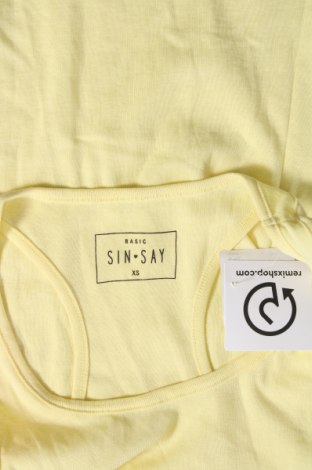 Damska koszulka na ramiączkach Sinsay, Rozmiar XS, Kolor Żółty, Cena 12,58 zł