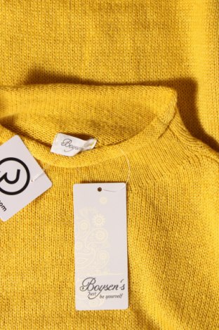 Дамски пуловер Boysen's, Размер M, Цвят Жълт, Цена 16,10 лв.
