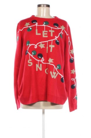 Дамски пуловер Esmara, Размер XXL, Цвят Червен, Цена 18,85 лв.