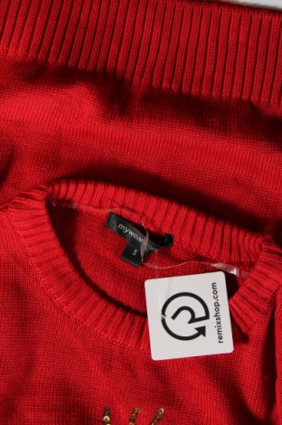 Дамски пуловер My Wear, Размер S, Цвят Червен, Цена 12,47 лв.