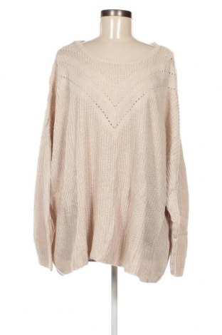 Γυναικείο πουλόβερ ONLY Carmakoma, Μέγεθος XXL, Χρώμα  Μπέζ, Τιμή 6,68 €