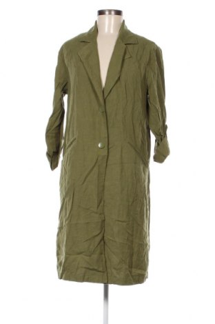 Damen Trenchcoat Bershka, Größe S, Farbe Grün, Preis 7,83 €
