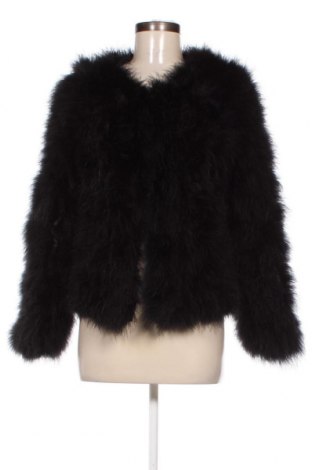 Дамско кожено палто Ella, Размер M, Цвят Черен, Цена 165,00 лв.