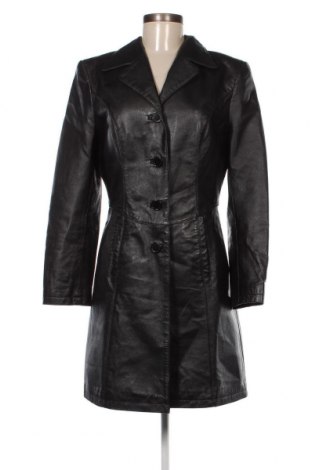 Дамско кожено яке, Размер M, Цвят Черен, Цена 72,76 лв.