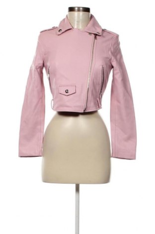 Dámska kožená bunda  Bershka, Veľkosť XS, Farba Ružová, Cena  21,67 €