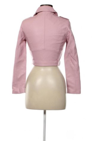 Γυναικείο δερμάτινο μπουφάν Bershka, Μέγεθος XS, Χρώμα Ρόζ , Τιμή 23,64 €
