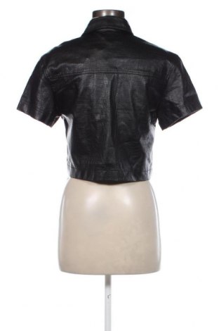 Γυναικείο δερμάτινο μπουφάν Bershka, Μέγεθος S, Χρώμα Μαύρο, Τιμή 35,81 €
