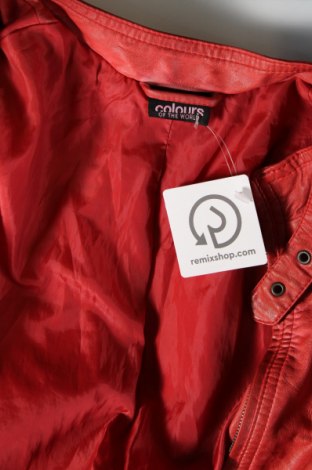 Γυναικείο δερμάτινο μπουφάν Colours Of The World, Μέγεθος M, Χρώμα Κόκκινο, Τιμή 10,61 €