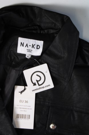 Γυναικείο δερμάτινο μπουφάν NA-KD, Μέγεθος S, Χρώμα Μαύρο, Τιμή 20,17 €