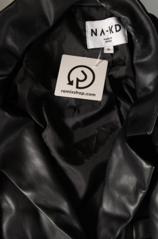 Γυναικείο δερμάτινο μπουφάν NA-KD, Μέγεθος S, Χρώμα Μαύρο, Τιμή 13,64 €