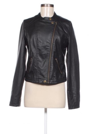 Γυναικείο δερμάτινο μπουφάν New Look, Μέγεθος L, Χρώμα Μαύρο, Τιμή 25,05 €