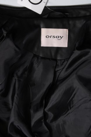 Γυναικείο δερμάτινο μπουφάν Orsay, Μέγεθος M, Χρώμα Μαύρο, Τιμή 33,52 €