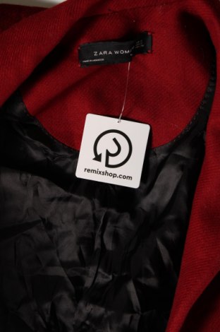 Дамско палто Zara, Размер S, Цвят Червен, Цена 68,00 лв.