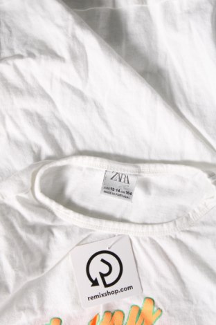 Детска тениска Zara, Размер 12-13y/ 158-164 см, Цвят Бял, Цена 6,96 лв.