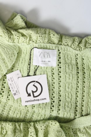 Детски пуловер Zara, Размер 13-14y/ 164-168 см, Цвят Зелен, Цена 9,60 лв.