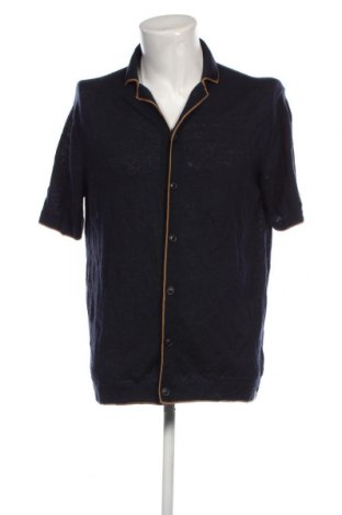 Jachetă tricotată de bărbați Scotch & Soda, Mărime L, Culoare Albastru, Preț 300,00 Lei
