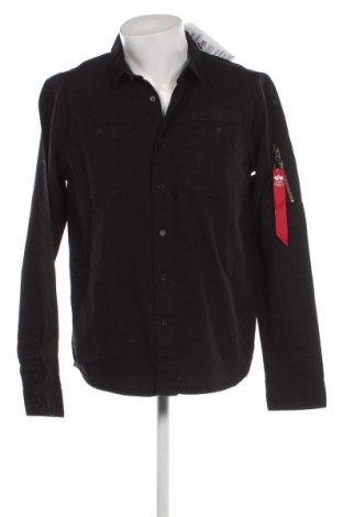 Ανδρικό πουκάμισο Alpha Industries, Μέγεθος L, Χρώμα Μαύρο, Τιμή 38,35 €