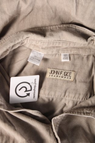 Herrenhemd John F. Gee, Größe 3XL, Farbe Beige, Preis 18,45 €