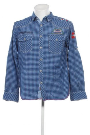 Ανδρικό πουκάμισο Nangaparbat, Μέγεθος M, Χρώμα Μπλέ, Τιμή 12,59 €
