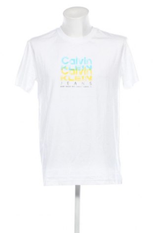 Herren T-Shirt Calvin Klein Jeans, Größe L, Farbe Weiß, Preis € 39,69