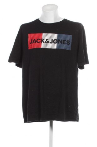 Męski T-shirt Jack & Jones, Rozmiar 4XL, Kolor Czarny, Cena 44,78 zł