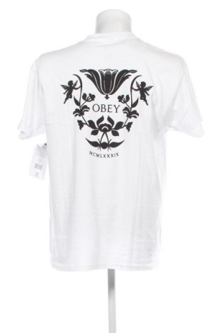 Męski T-shirt Obey, Rozmiar L, Kolor Biały, Cena 149,27 zł