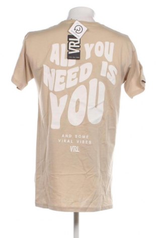 Herren T-Shirt Viral Vibes, Größe M, Farbe Beige, Preis 15,98 €