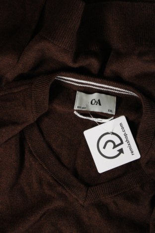 Мъжки пуловер C&A, Размер XXL, Цвят Кафяв, Цена 13,63 лв.