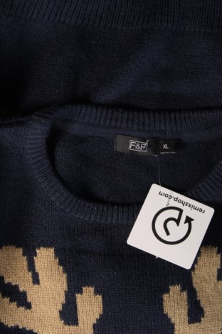 Мъжки пуловер F&F, Размер XL, Цвят Син, Цена 15,37 лв.